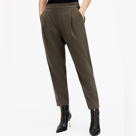 All Saints Aleida Lightweight Tri Pants Pull In Tapered Leg  Size 4 Preppy Boho - Picture 3 of 15